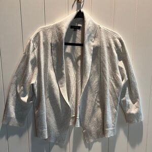 Verve Ami light grey soft stretchy wrap cardigan slight crop and 3/4 sleeve L